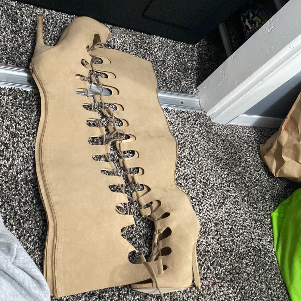 brand new tan knee high boots